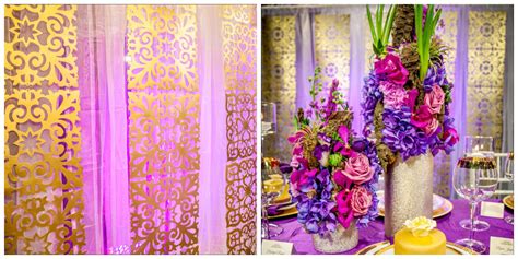 Purple And Gold Wedding Love This Backdrop Which Was A Diy Using