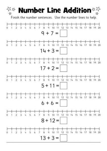 Number Line Addition Worksheet School