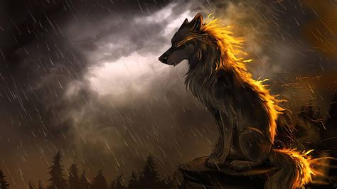 2560x1440 Wolf In Soothing Rain 4k 1440p Resolution Hd 4k Wallpapers