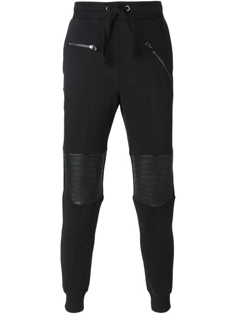 Lyst Les Hommes Knee Patches Track Pants In Black For Men