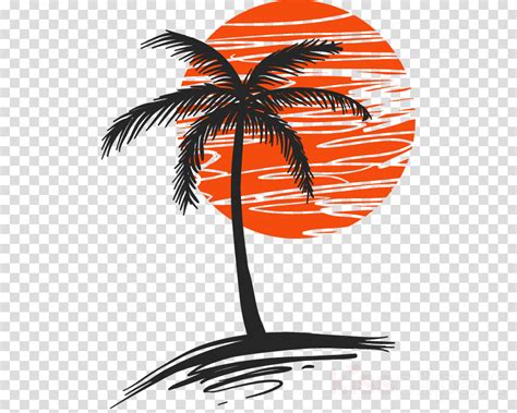 Palm Tree With Sun Clipart Palm Trees Clip Art Palm Tree