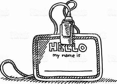 Tag Clipart Badge Clip Drawing Hello Blank