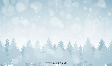 Forest Landscape Illustration With Snow Vector Download