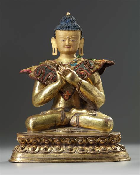 A Tibetan Gilt Bronze Figure Of Maitreya