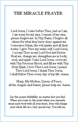 A Miracle Prayer Written By Healing Priest Fr Peter Rookey Recettes