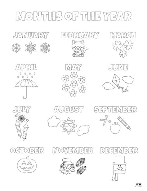 Printable Months Of The Year Worksheets