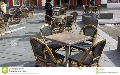 Tables And Chairs Street Cafe And Restaurants Tables And Chairs Stock
