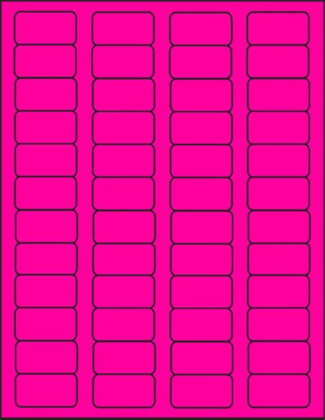 Fluorescent Pink Labels 1 58 X 78 50 Sheets P15878