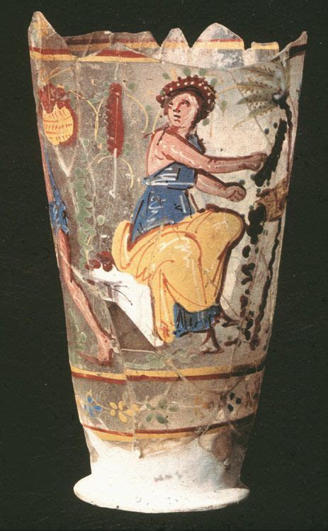 An Old Vase With A Painting On It