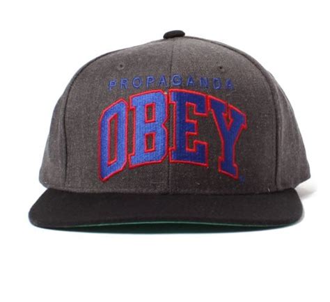 Obey Throwback Snapback Cap Heather Charcoal Consortium