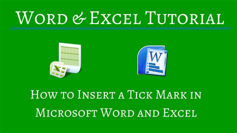Note that these methods will vary depending upon the. Insert a Tick Mark in Microsoft Word and Excel How To