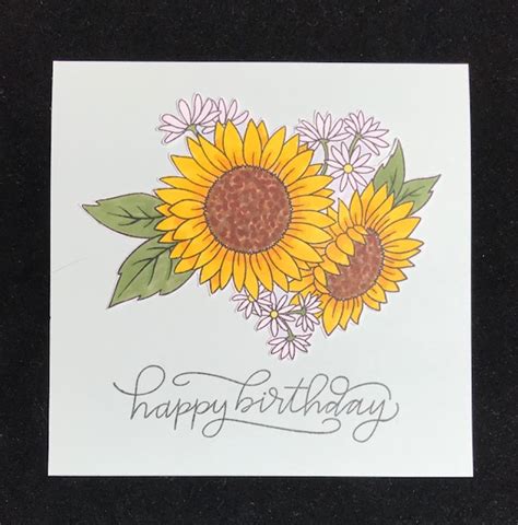 Admittedly, i was a concerned about how she'd take it. Granny Cats Crafts: Happy Birthday Sunflowers card