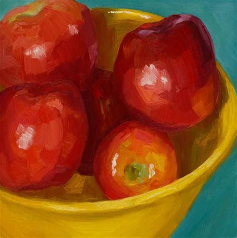 Daily Paintworks Superbowl Of Apples Original Fine Art For Sale