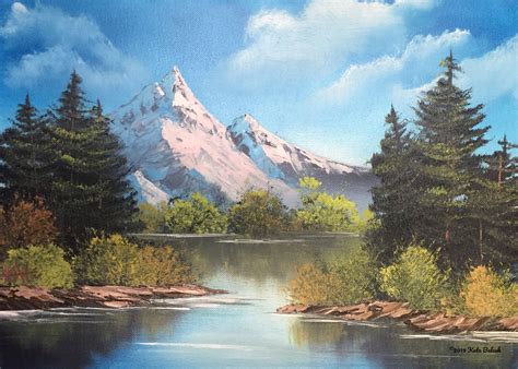 Scenic Snowy Mountain Lake Pine Trees Natural Landscape Etsy In 2021