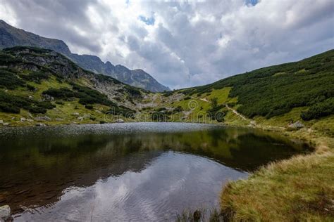 Mountain Lake In Late Summer In Slovakian Carpathian Tatra Stock Image