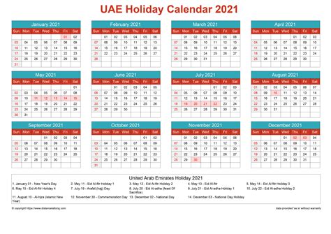 2022 Uae Annual Calendar With Holidays Free Printable Templates 2022