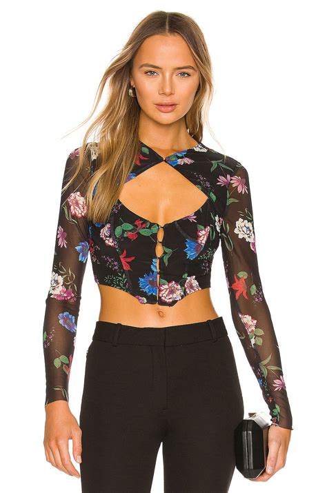 AFRM Macie Top In Fall Noir Floral REVOLVE