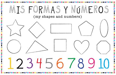 Kids Spanish Or French Shapes And Number Placemat Etsy