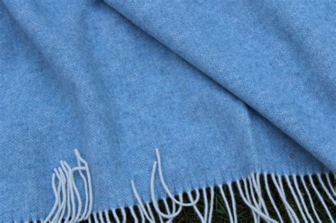 Extra Quality Soft Blue Merino Wool Blanket With Cashmere 140 Etsy