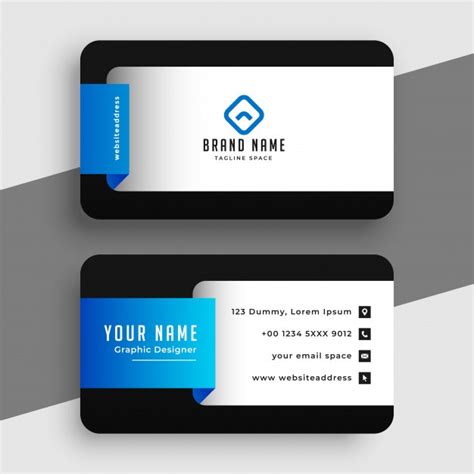 Free Vector Modern Blue Professional Business Card