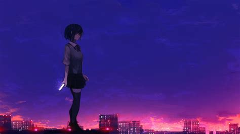 Rooftop Anime Wallpapers Wallpaper Cave