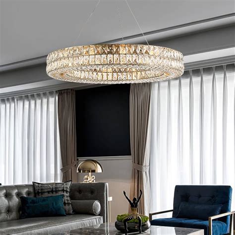 Luxury Style One Ring Crystal Chandelier For Living Room Sofary