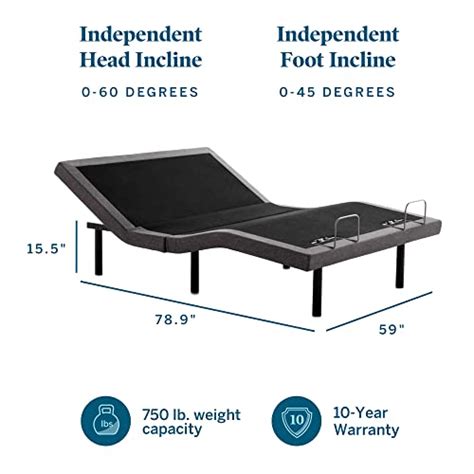 Lucid L300 Queen Adjustable Bed Base With Lucid 10 Inch Latex Hybrid Q
