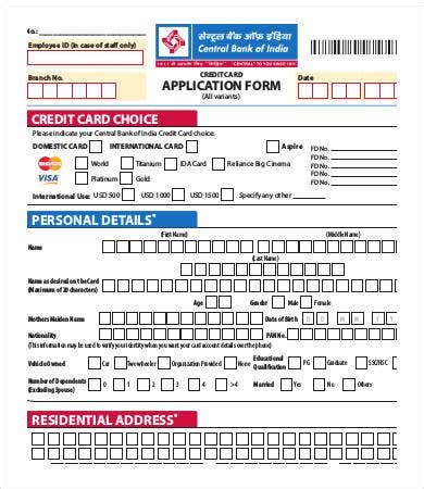 Check icici bank credit card application status through bankbazaar. Credit Card Form Template - 9+ Free Sample, Example, Format | Free & Premium Templates