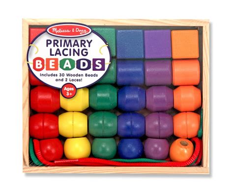 Melissa And Doug Primary Wooden Lacing Beads Toy At Mighty Ape Australia