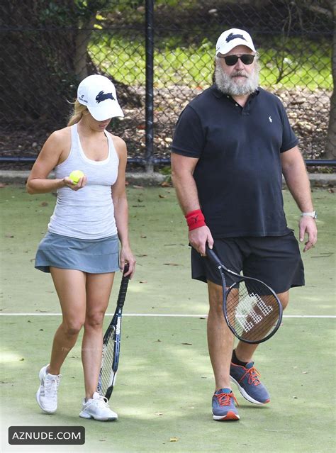 Britney Theriot Sexy Hits The Courts With Russell Crowe For Their