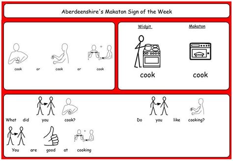 Aberdeenshire S Makaton Sign Of The Week Is Cook There Are 3
