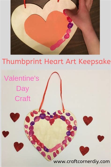 Diy Thumbprint Heart Art Keepsake Craft Corner Diy