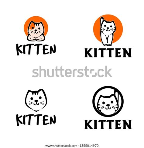 Kitten Logo Design Stock Vector Royalty Free 1355014970 Shutterstock