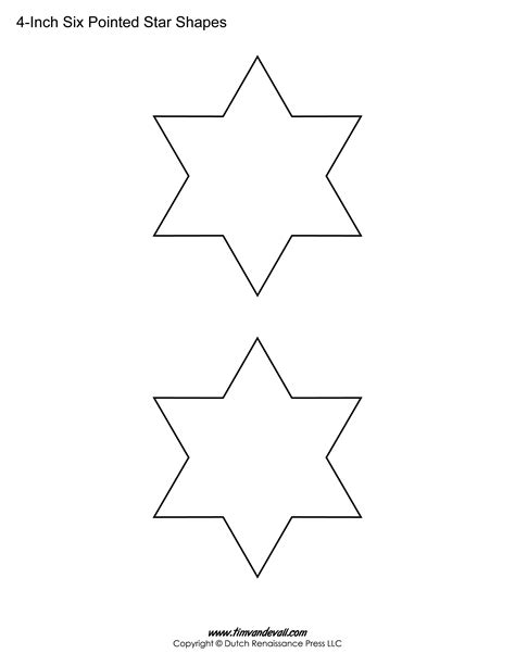 Printable Six Pointed Star Templates Blank Shape Pdf Downloads