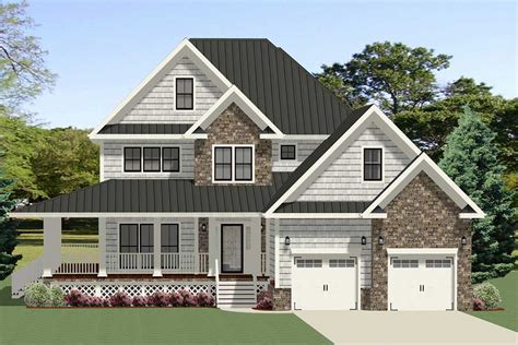 Plan 46340la Gorgeous 4 Bedroom Stone And Shake Farmhouse Home Plan With Wrap Around Porch In