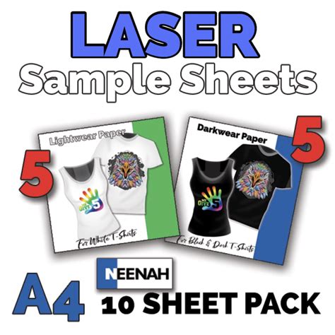 Sample Pack Laser Heat Transfer Paper Picture Perfect Products