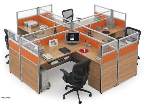 Modern Cross Computer Desk Office 4 Person Workstation China Office