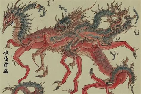 Vintage Detailed Colored Sketch Of Mythical Creature Stable