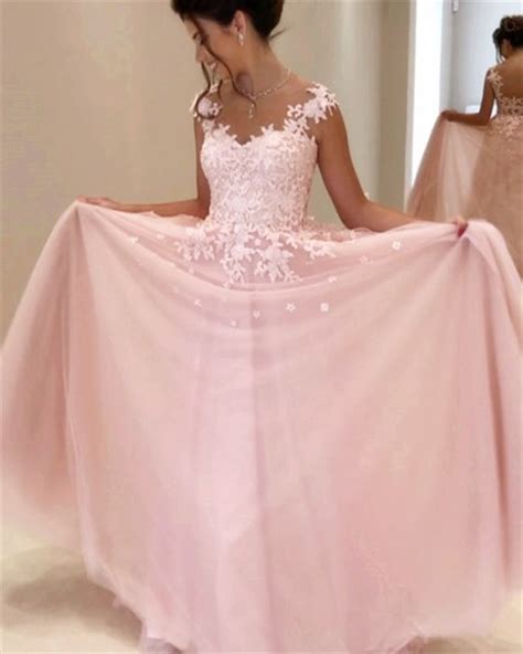 Blush Pink Lace Embellished Ball Gown Wedding Dress With Cap Sleeves