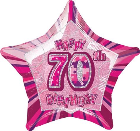 Happy 70th Birthday Pink Glitz Helium Filled Foil Balloon Pauls