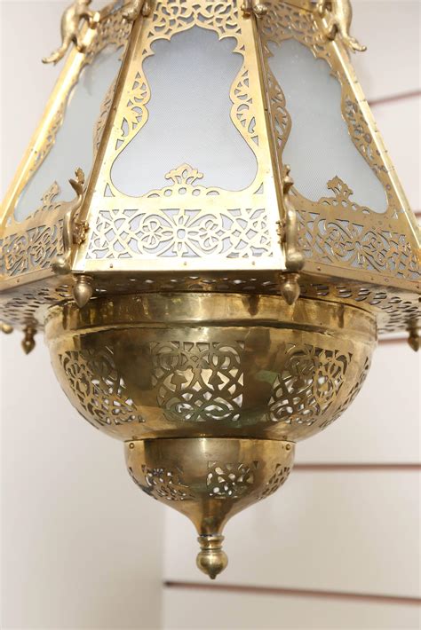 Midcentury Brass Moroccan Style Lantern From Kashmir At 1stdibs