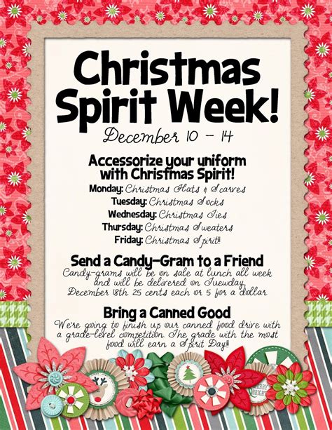 Holiday Spirit Week Ideas Christmas School