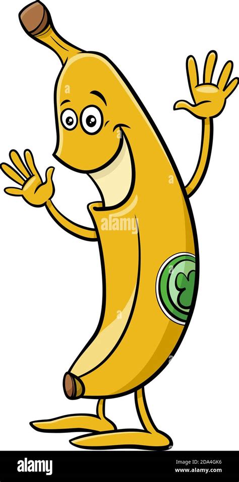 Dibujo De Dibujos Animados De La Fruta De Plátano Divertido Carácter