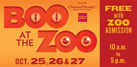 An Orange And Red Poster With The Words Boo At The Zoo