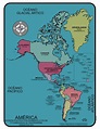 Mapa de América con división política con nombres y capitales para ...