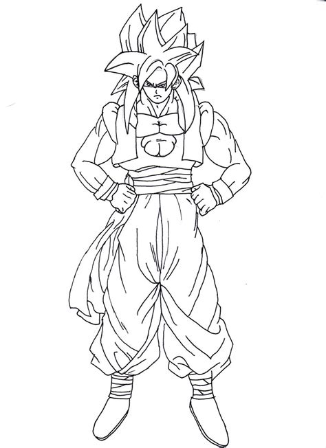 Gogeta Ssj4 Line Art By Matthew25892 On Deviantart