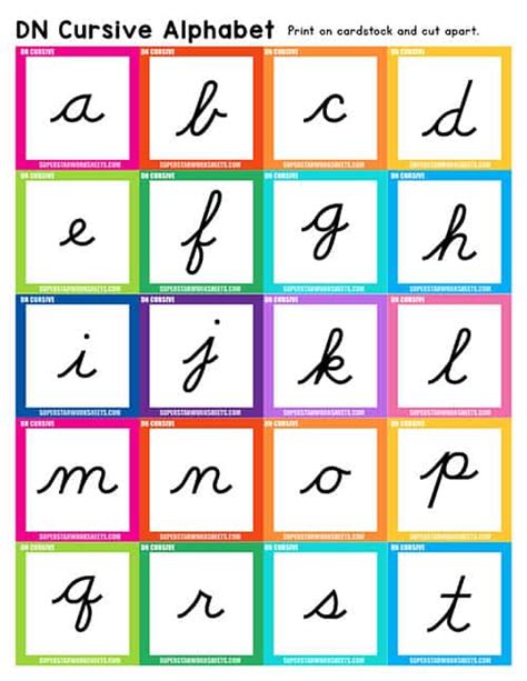 Flashcards Printable Cursive Alphabet For Classroom Motosdidaces