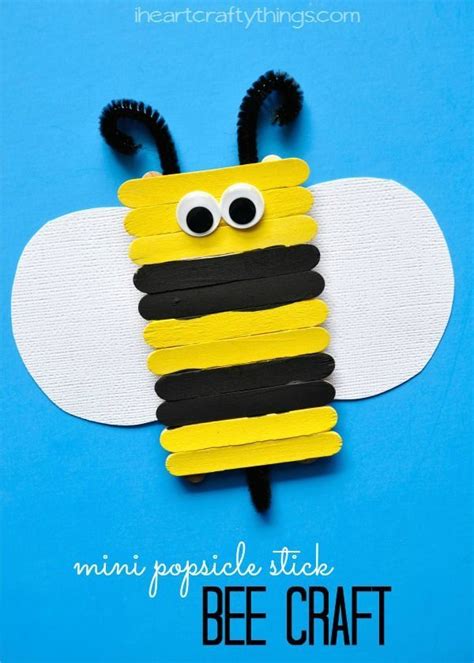 Simple And Cute Popsicle Stick Bee Kids Craft Craft