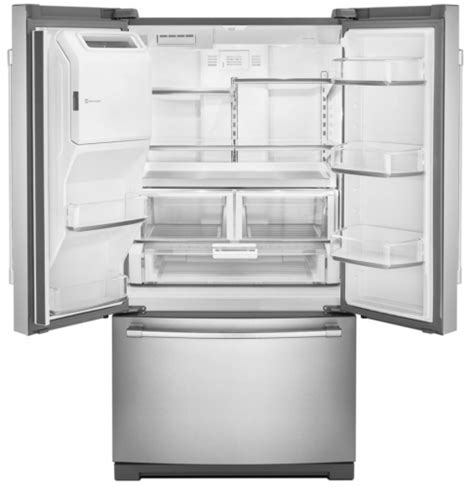 maytag mrff5033pz 33 inch wide french door refrigerator with water dispenser 22 cu ft