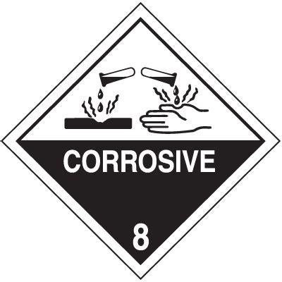 Corrosive Hazard Class Material Shipping Labels Emedco